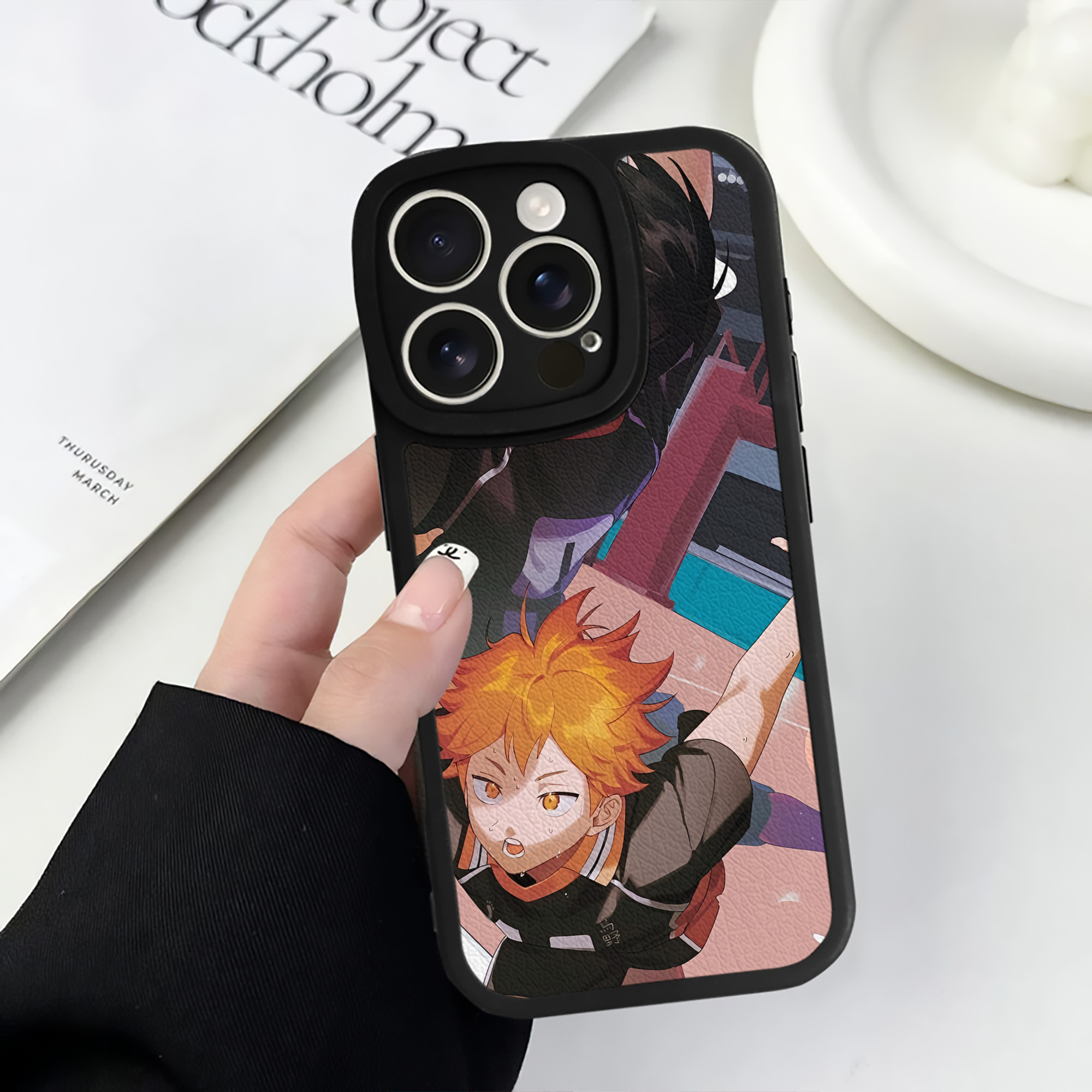 （画像用） ハイキュー!! Haikyu!! 【iPhone 16シリーズ対応】シリコンスマホケース（レザー調） 材質：シリコン